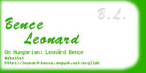 bence leonard business card